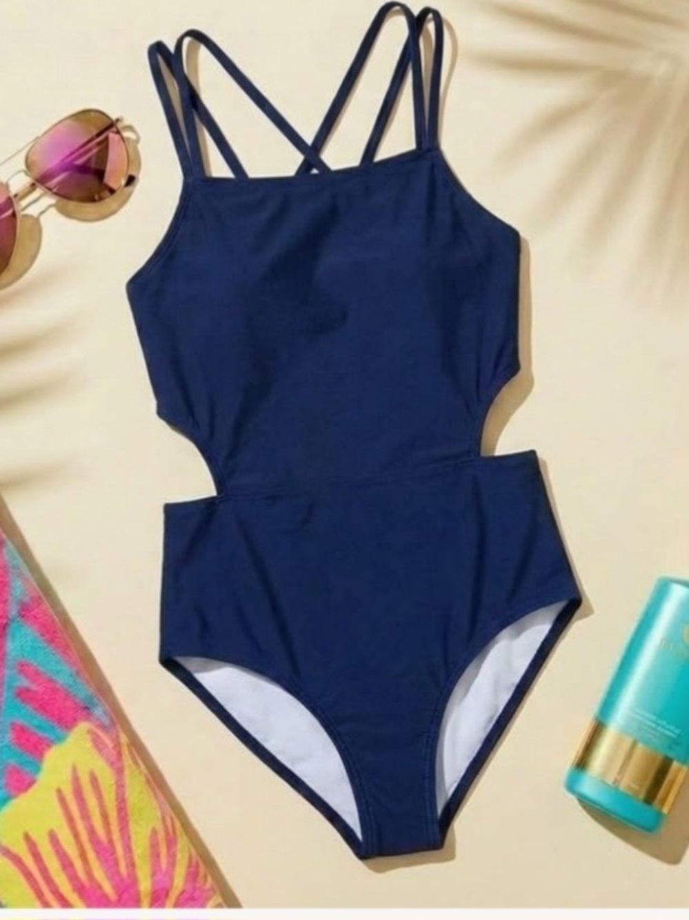 Kanu Surf Navy Blue Girls One-Piece Swimsuit